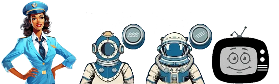 The ARMX Exploration League — Captain Janet, Dorian, Orion, and Babysitter